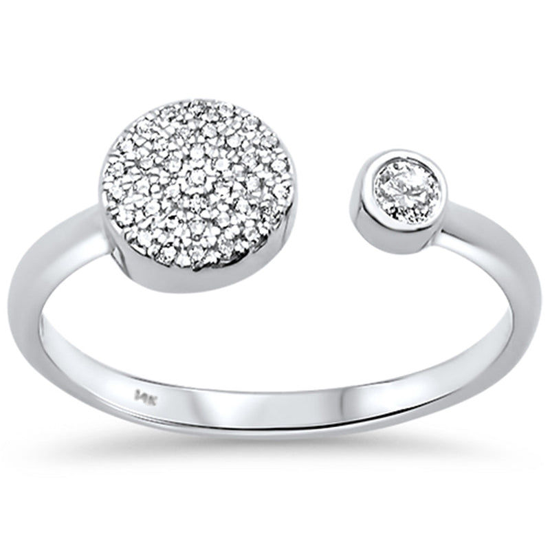 DIAMOND CLOSEOUT! .12ct 14kt White Gold Trendy Open Diamond Ring Size 6.5