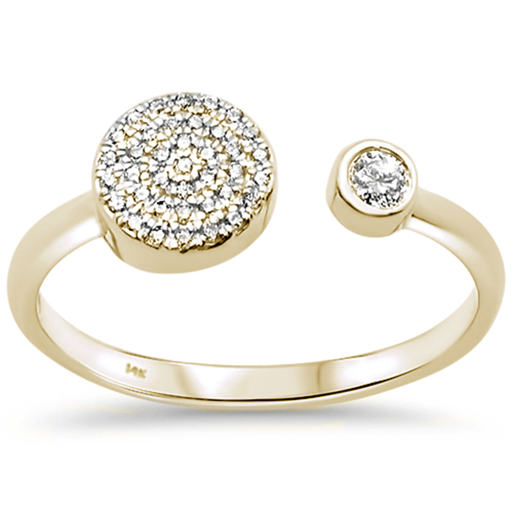 DIAMOND CLOSEOUT! .12ct 14kt Yellow Gold Trendy Open Diamond Ring Size 6.5