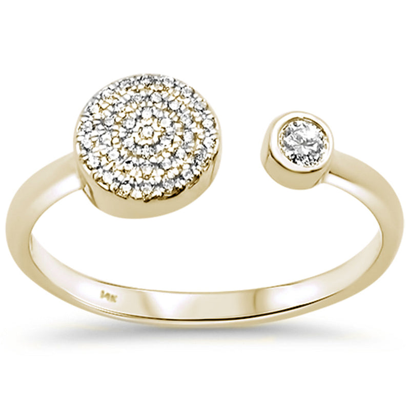 DIAMOND CLOSEOUT! .12ct 14kt Yellow Gold Trendy Open Diamond Ring Size 6.5