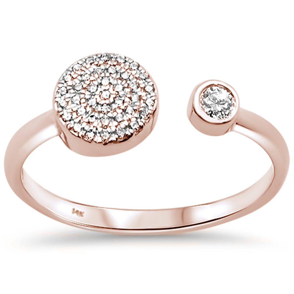 DIAMOND CLOSEOUT! .12ct 14kt Rose Gold Trendy Open Diamond Ring Size 6.5