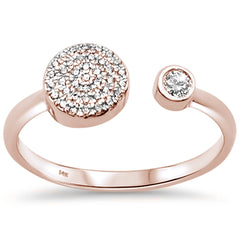 DIAMOND CLOSEOUT! .12ct 14kt Rose Gold Trendy Open Diamond Ring Size 6.5