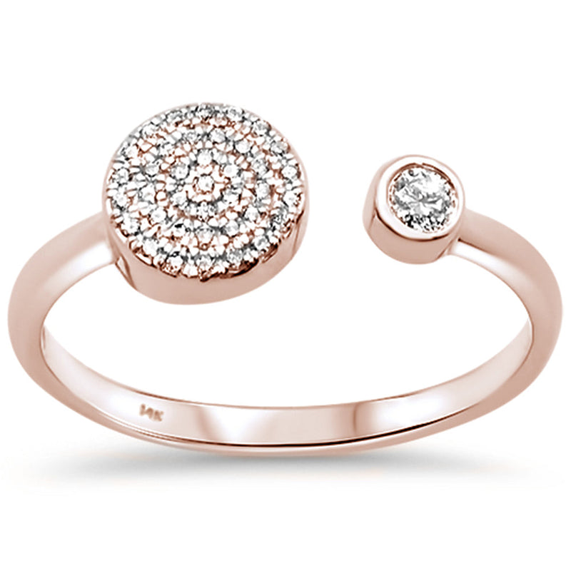 DIAMOND CLOSEOUT! .12ct 14kt Rose Gold Trendy Open Diamond Ring Size 6.5