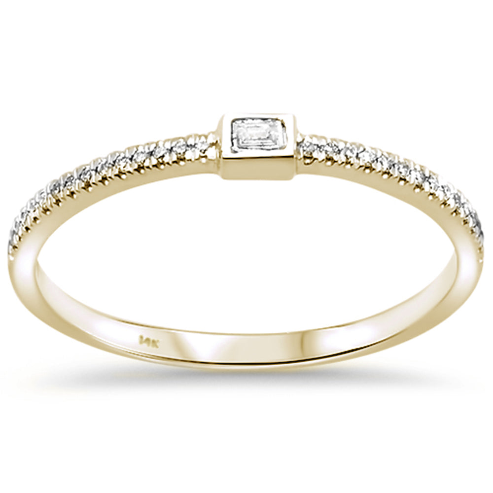 DIAMOND CLOSEOUT! .09ct 14kt Yellow Gold Trendy Bezel Set Diamond Ring Size 6.5