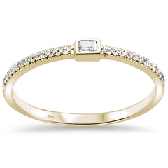 DIAMOND CLOSEOUT! .09ct 14kt Yellow Gold Trendy Bezel Set Diamond Ring Size 6.5