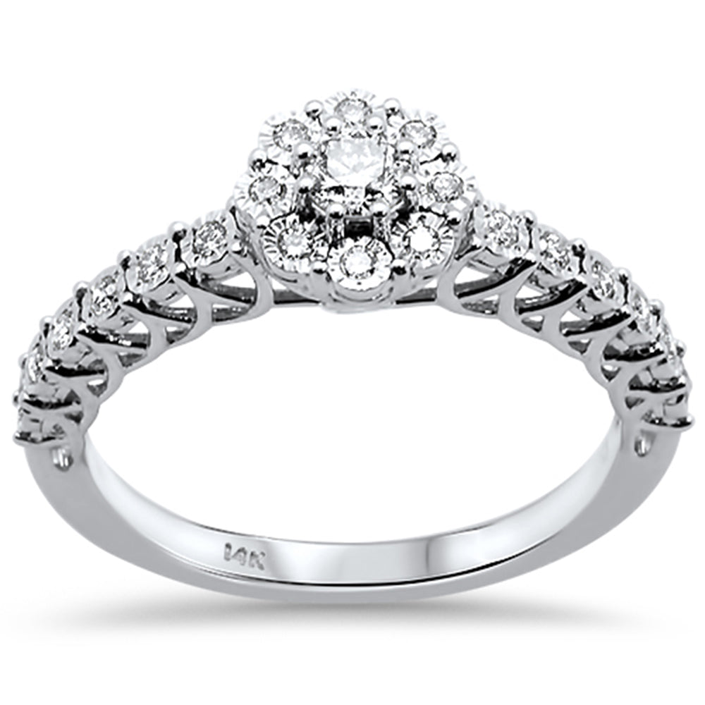 SPECIAL!.33ct 14kt White Gold Round Diamond Engagement Ring Size 6.5