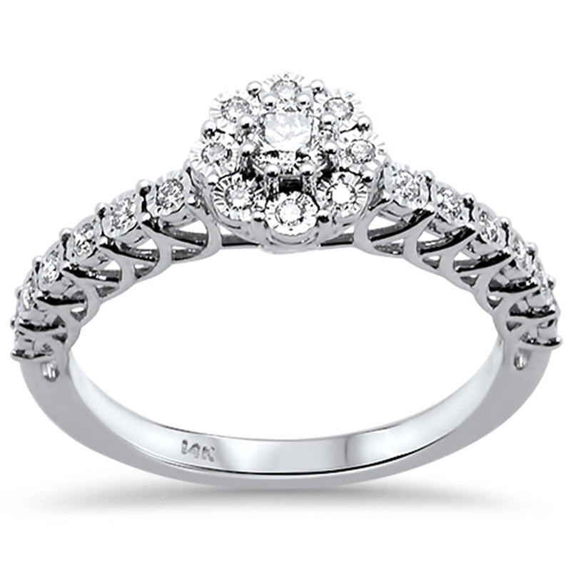 SPECIAL!.33ct 14kt White Gold Round Diamond Engagement Ring Size 6.5
