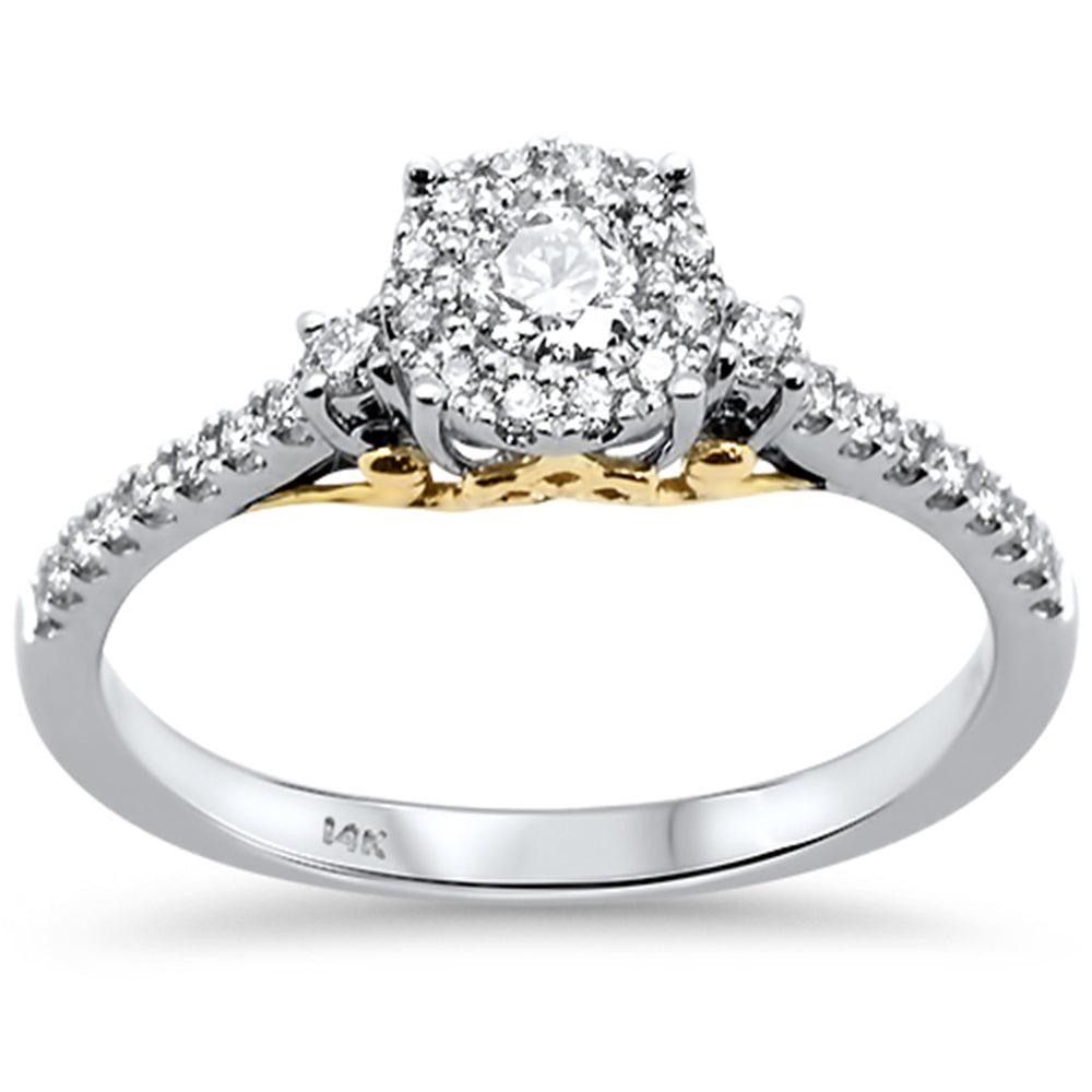 DIAMOND CLOSEOUT! .38ct 14kt Two Tone Gold Round Diamond Engagement Ring Size 7