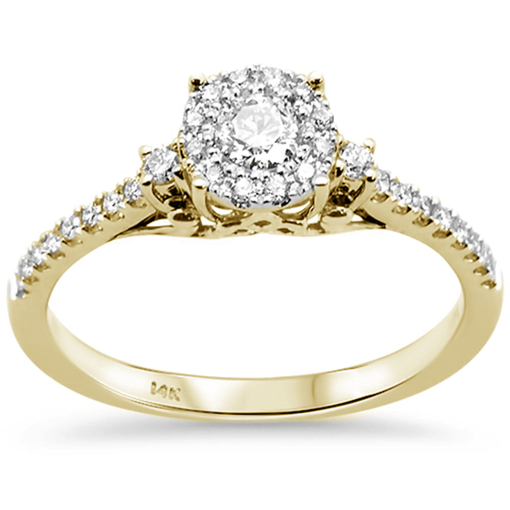 DIAMOND CLOSEOUT! .39ct 14kt Two Tone Gold Round Diamond Engagement Ring Size 6.5