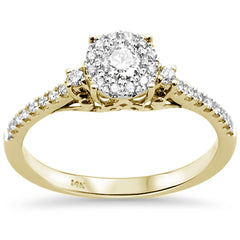 DIAMOND CLOSEOUT! .39ct 14kt Two Tone Gold Round Diamond Engagement Ring Size 6.5