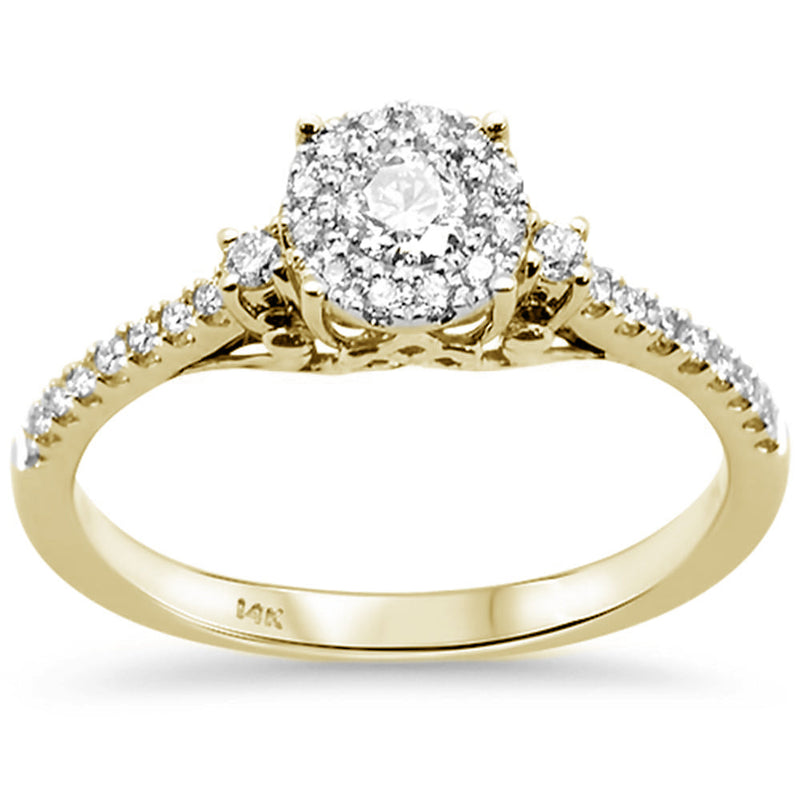 DIAMOND CLOSEOUT! .39ct 14kt Two Tone Gold Round Diamond Engagement Ring Size 6.5