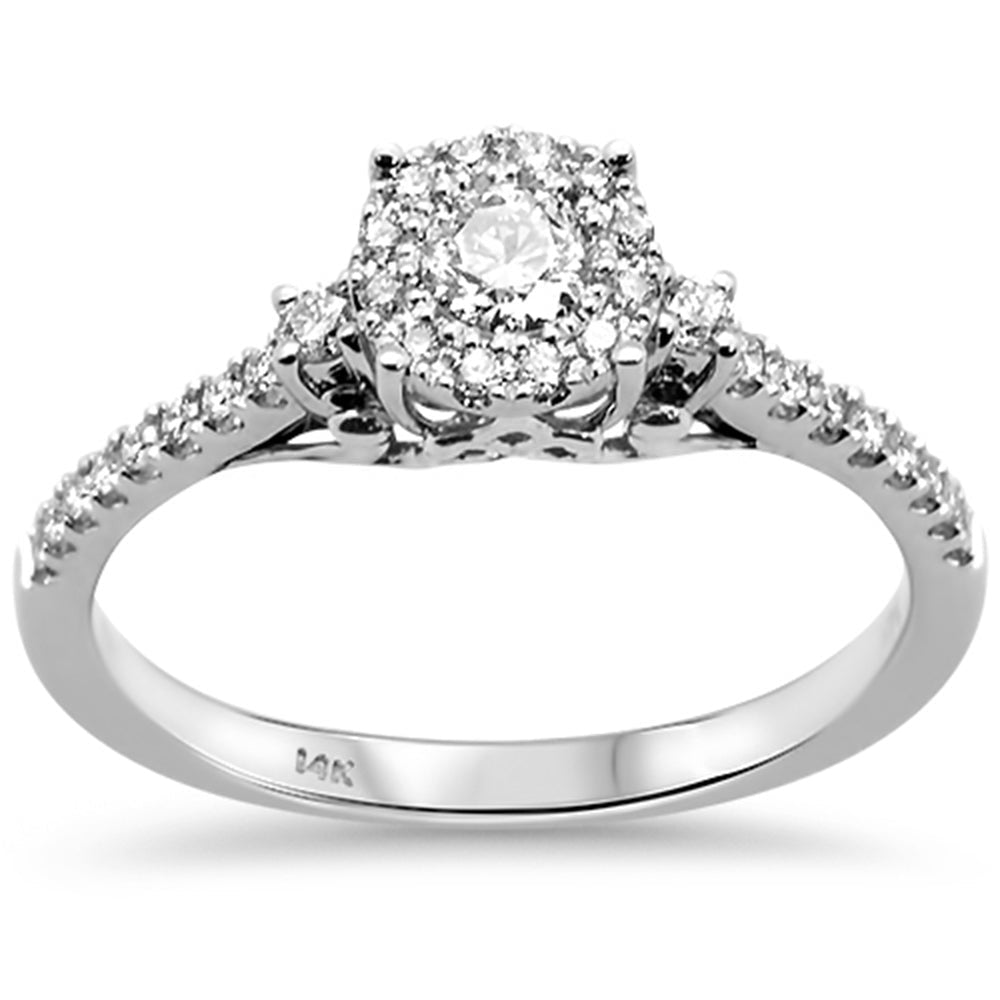 SPECIAL! .50ct 14kt White Gold Round Diamond Engagement Ring Size 6.5