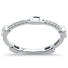 DIAMOND CLOSEOUT! .26ct 14kt White Gold Diamond Stackable Ring Size 7