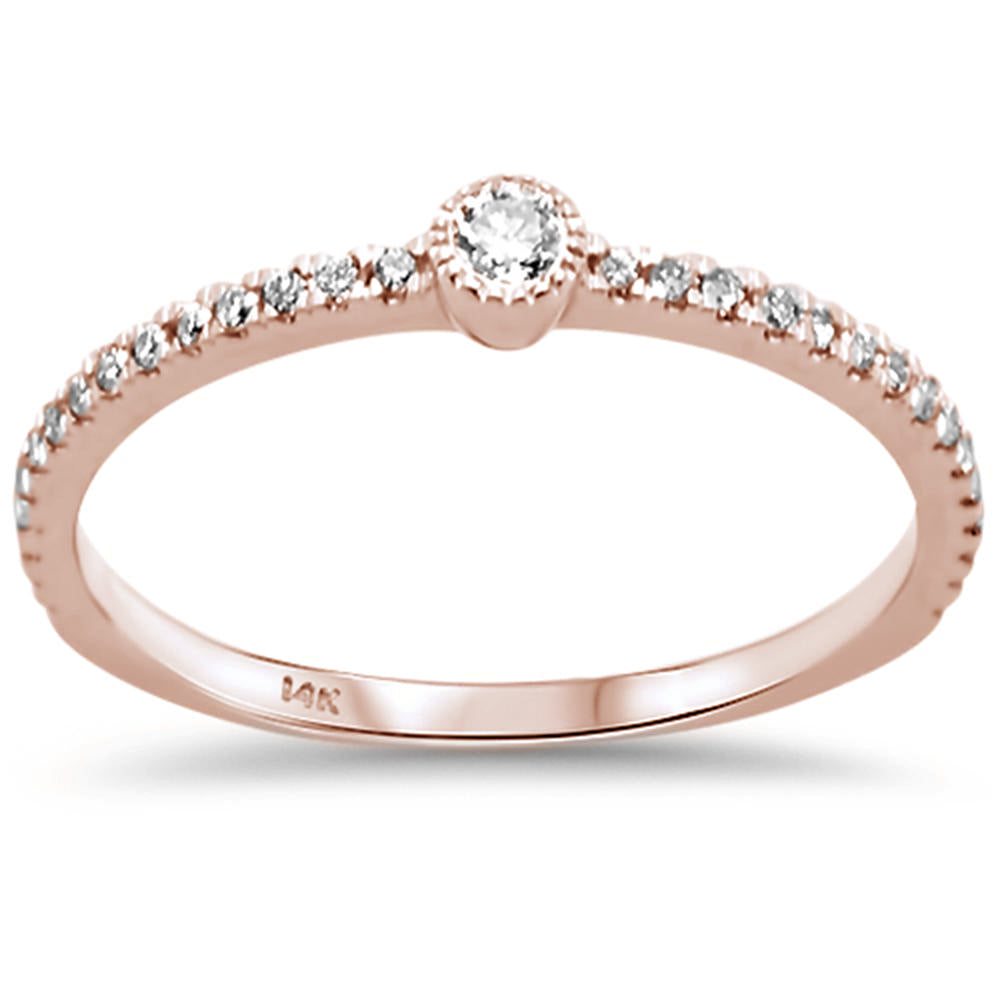 DIAMOND CLOSEOUT! .20ct F SI 14K Rose Gold Diamond Stackable Trendy Womens Band Ring Size 6.5