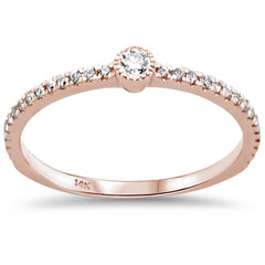 DIAMOND CLOSEOUT! .20ct F SI 14K Rose Gold Diamond Stackable Trendy Womens Band Ring Size 6.5