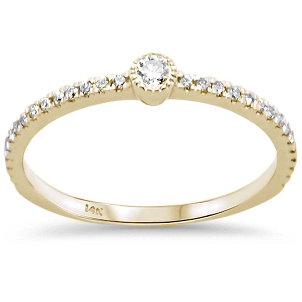 DIAMOND CLOSEOUT! .21ct F SI 14K Yellow Gold Diamond Stackable Round Band Size 6.5