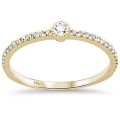 DIAMOND CLOSEOUT! .21ct F SI 14K Yellow Gold Diamond Stackable Round Band Size 6.5