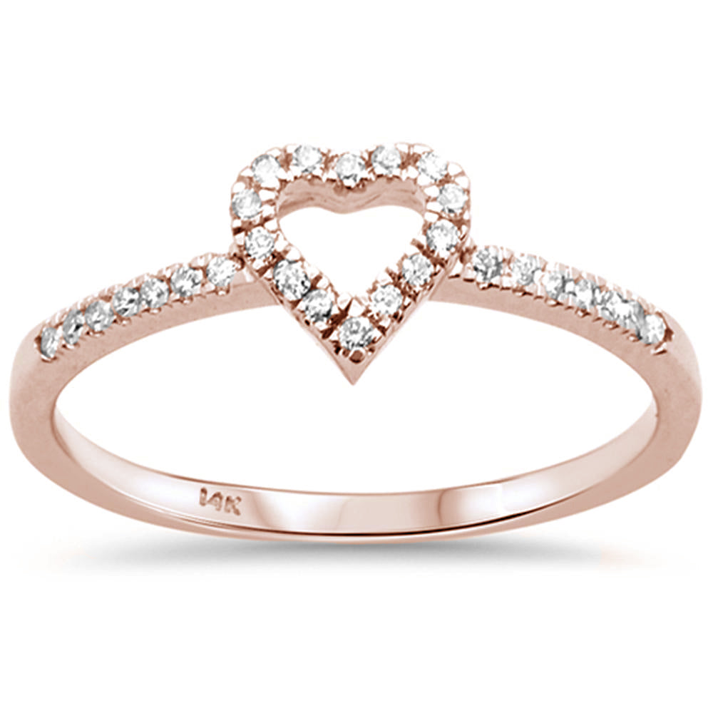DIAMOND CLOSEOUT! .16ct G SI 14K Rose Gold Heart Shape Diamond Ring Size 6.5