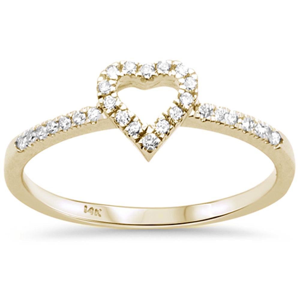 DIAMOND CLOSEOUT! .11ct G SI 14K Yellow Gold Heart Shape Diamond Ring Size 6.5