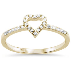 DIAMOND CLOSEOUT! .11ct G SI 14K Yellow Gold Heart Shape Diamond Ring Size 6.5