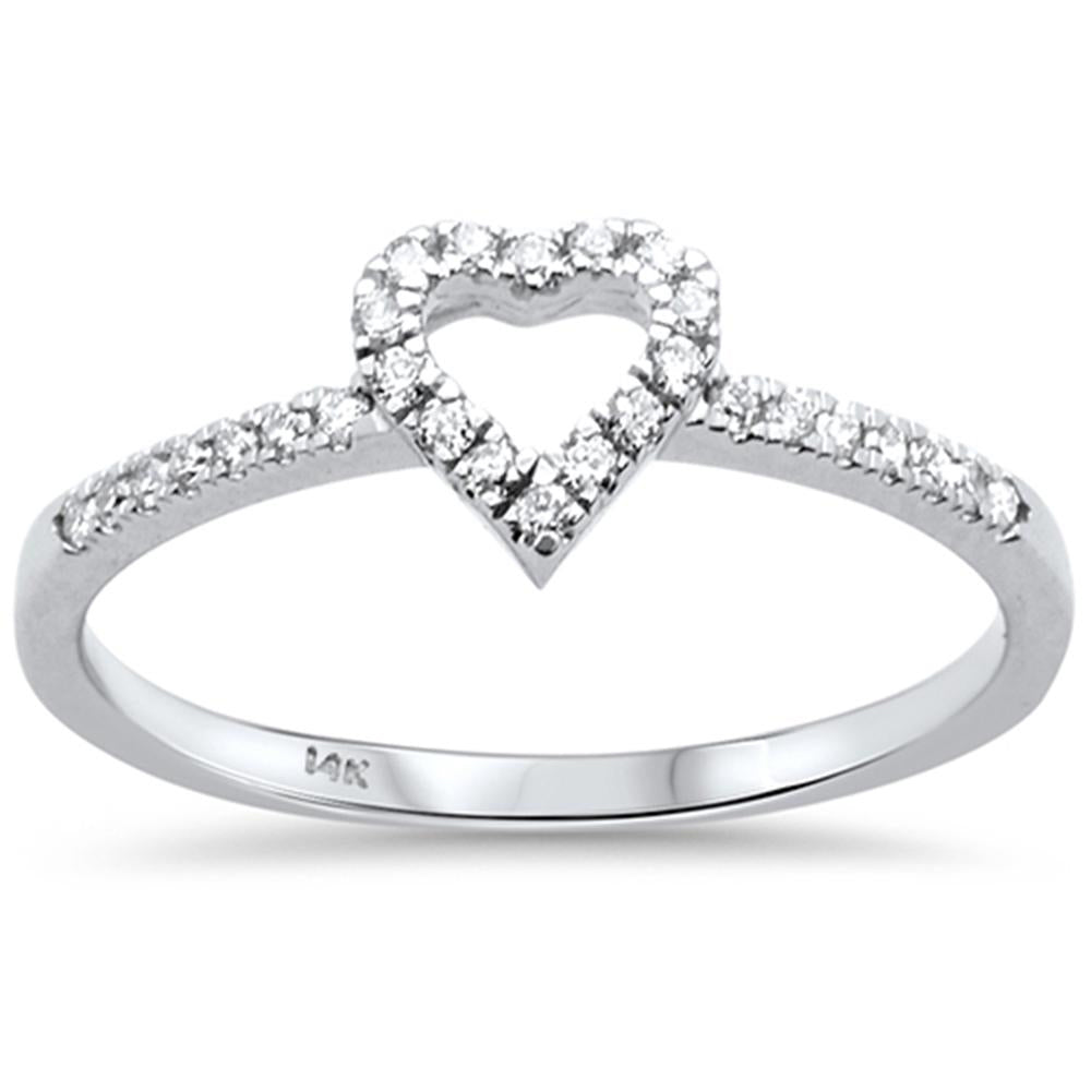 DIAMOND CLOSEOUT! .15ct G SI 14K White Gold Heart Shape Diamond Ring Size 6.5