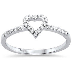DIAMOND CLOSEOUT! .15ct G SI 14K White Gold Heart Shape Diamond Ring Size 6.5