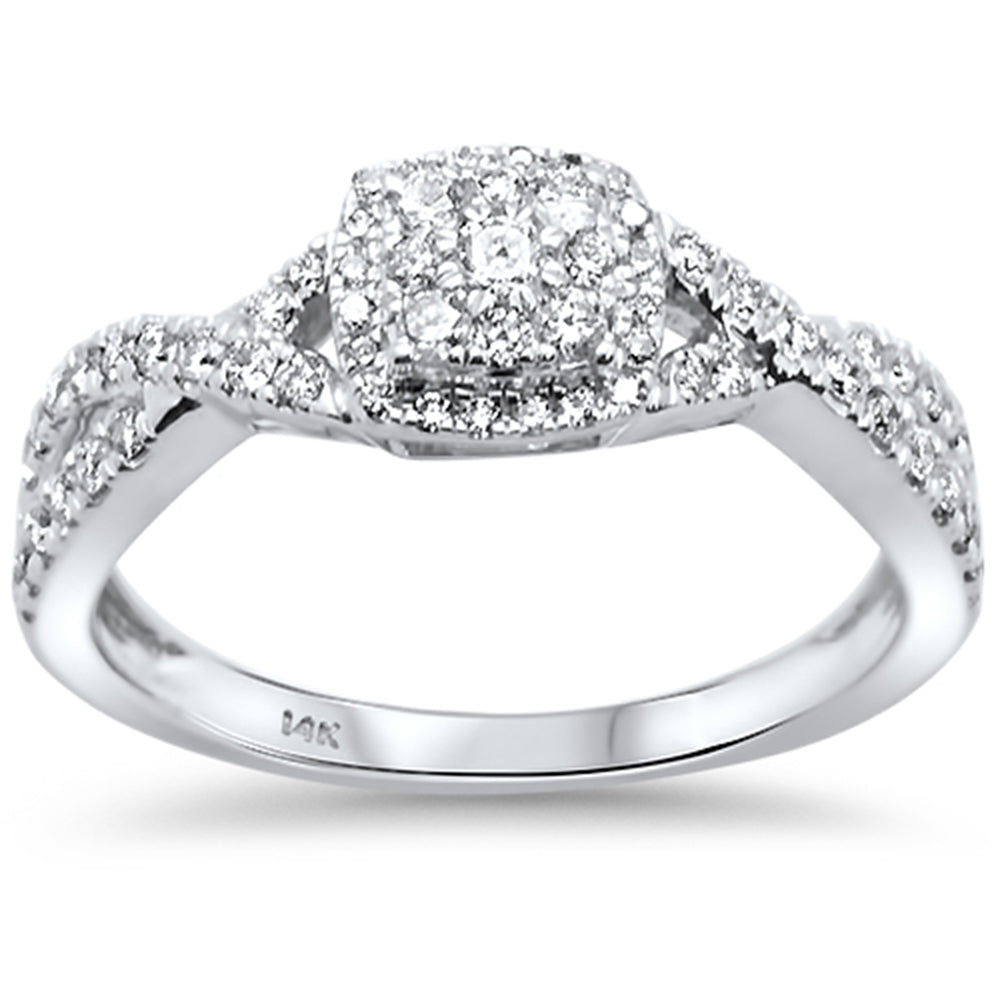 DIAMOND CLOSEOUT!  .43ct 14kt White Gold Round Diamond Engagement Ring Size 6.5