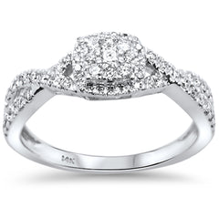 DIAMOND CLOSEOUT!  .43ct 14kt White Gold Round Diamond Engagement Ring Size 6.5