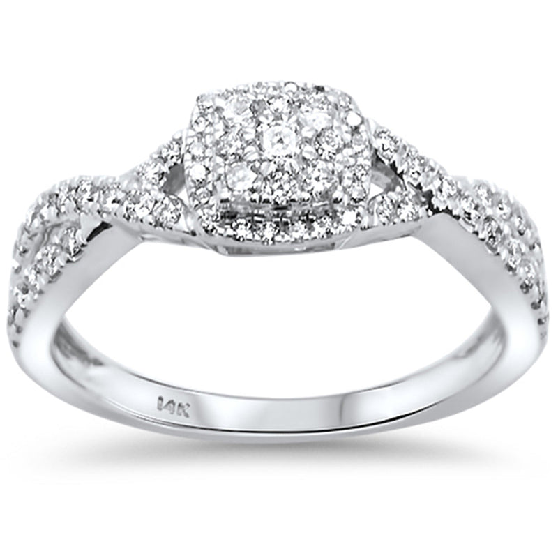 DIAMOND CLOSEOUT!  .43ct 14kt White Gold Round Diamond Engagement Ring Size 6.5