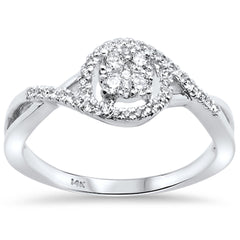 DIAMOND CLOSEOUT! .26ct 14kt White Gold Round Diamond Twisted Band Ring Size 6.5