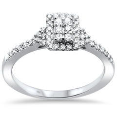 GEMSTONE CLOSEOUT! .31ct 14k White Gold Emerald Shape Diamond Engagement Ring Size 6.5