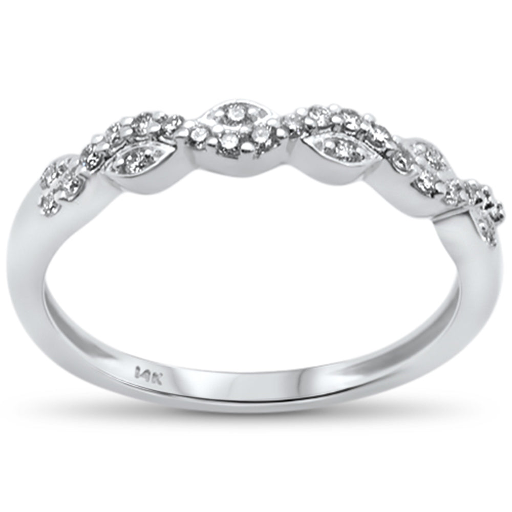 DIAMOND CLOSEOUT! .15ct 14k White Gold Round Diamond Wedding Anniversary Band Ring Size 6.5