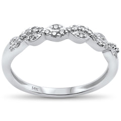 DIAMOND CLOSEOUT! .15ct 14k White Gold Round Diamond Wedding Anniversary Band Ring Size 6.5