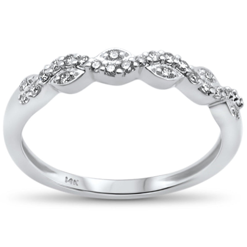 DIAMOND CLOSEOUT! .15ct 14k White Gold Round Diamond Wedding Anniversary Band Ring Size 6.5
