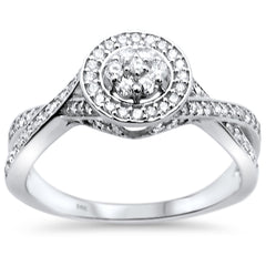 DIAMOND CLOSEOUT!  .41ct 14k White Gold Round Diamond Twisted Band Engagement Ring Size 6.5