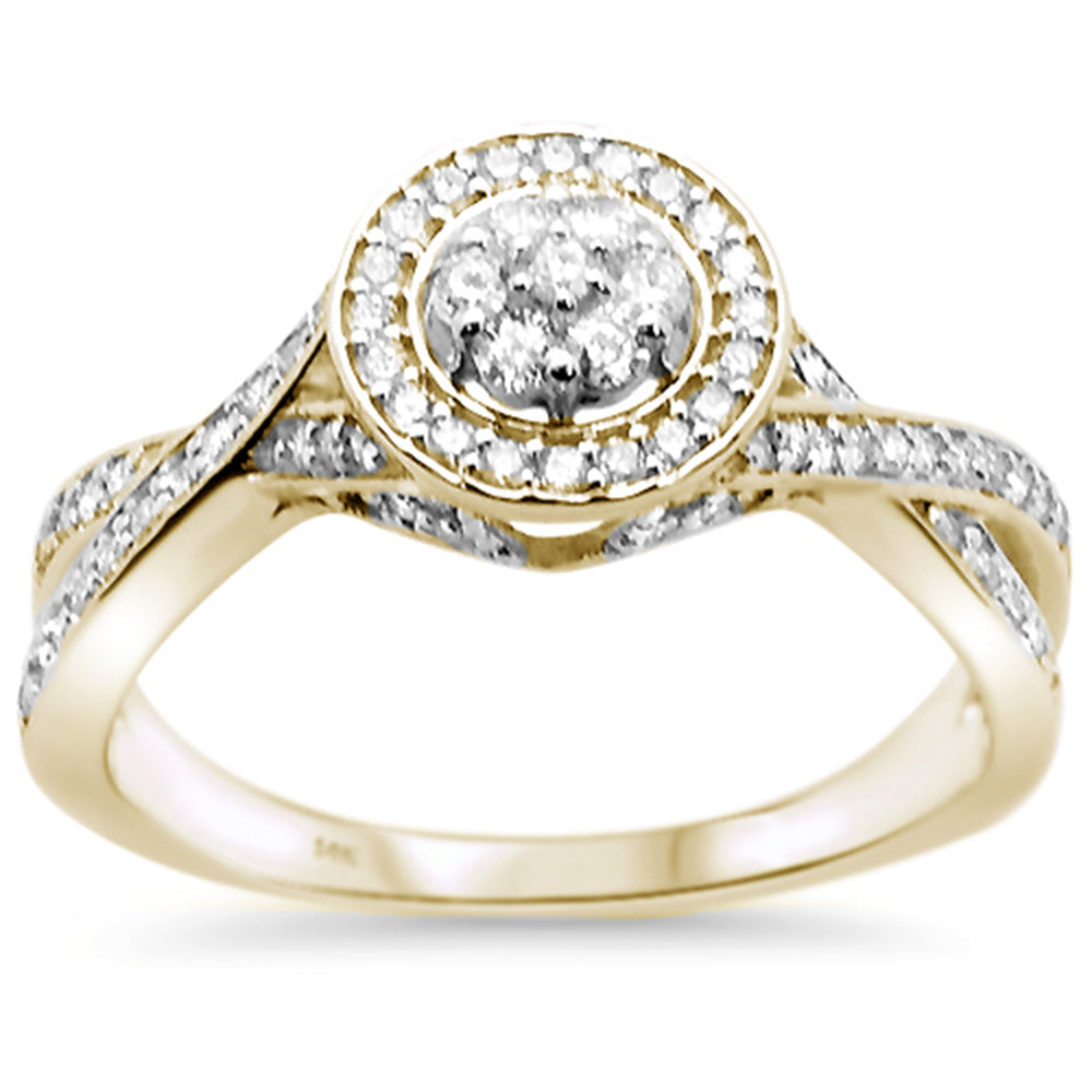 DIAMOND CLOSEOUT!  .41ct 14k Yellow Gold Twisted Prong Round Diamond Engagement Ring Size 6.5