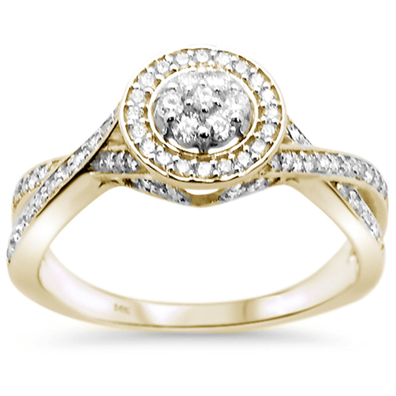 DIAMOND CLOSEOUT!  .41ct 14k Yellow Gold Twisted Prong Round Diamond Engagement Ring Size 6.5
