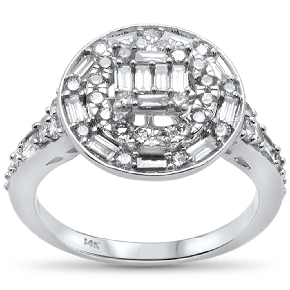 DIAMOND CLOSEOUT! .98ct 14k White Gold Round Diamond Engagement Ring Size 6.5