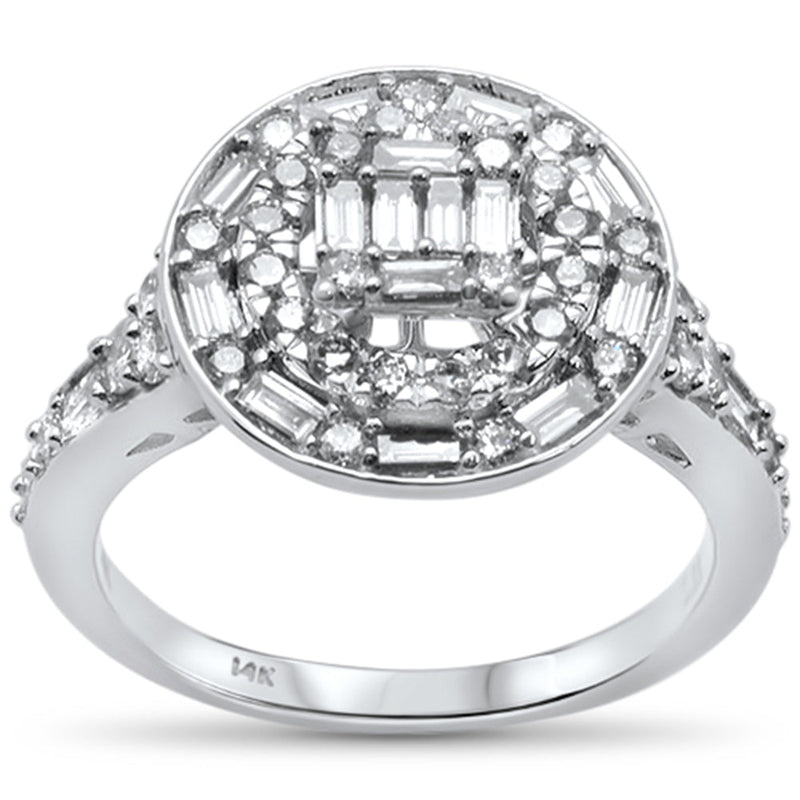 DIAMOND CLOSEOUT! .98ct 14k White Gold Round Diamond Engagement Ring Size 6.5