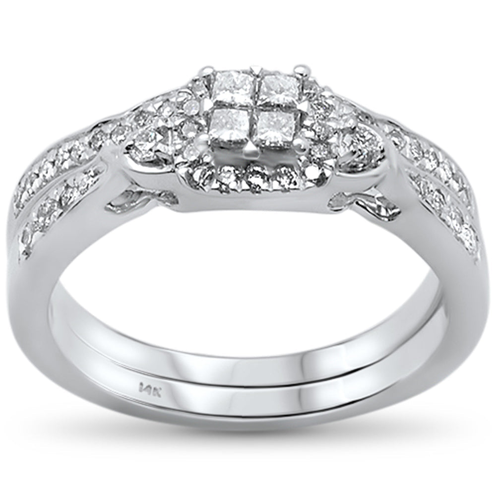 DIAMOND CLOSEOUT! .50ct 14k White Gold Diamond Engagement Bridal Set Ring Size 6.5