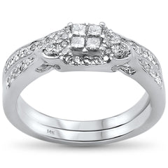 DIAMOND CLOSEOUT! .50ct 14k White Gold Diamond Engagement Bridal Set Ring Size 6.5