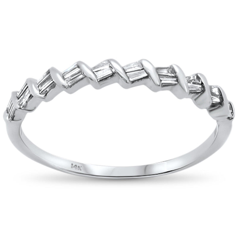 DIAMOND CLOSEOUT! .18ct 14k White Gold Diamond Anniversary Stackable Wedding Band Size 6.5