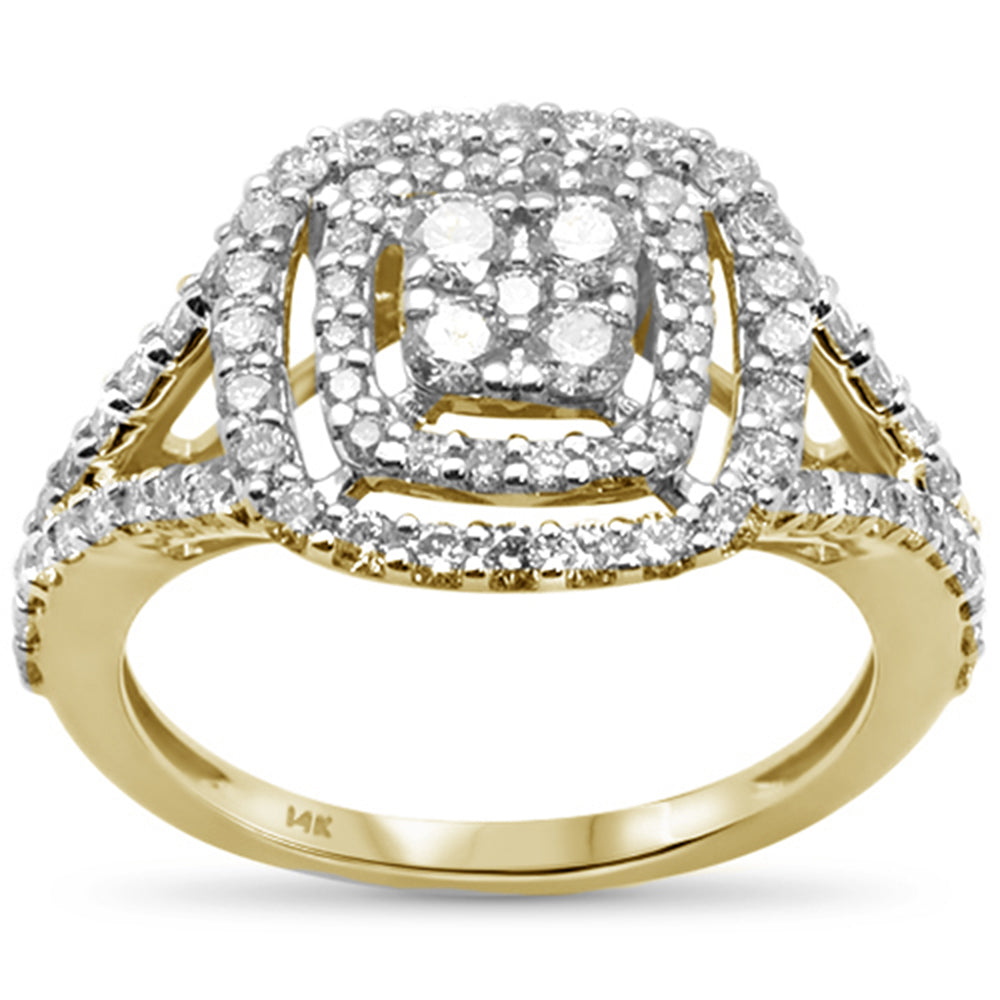 DIAMOND CLOSEOUT! .98ct 14k Yellow Gold Square Shape Diamond Engagement Ring Size 6.5
