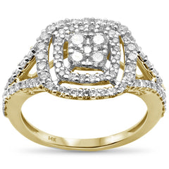 DIAMOND CLOSEOUT! .98ct 14k Yellow Gold Square Shape Diamond Engagement Ring Size 6.5