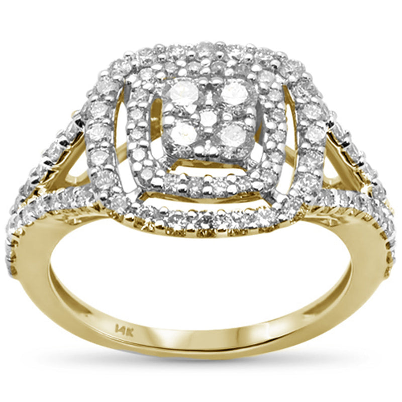 DIAMOND CLOSEOUT! .98ct 14k Yellow Gold Square Shape Diamond Engagement Ring Size 6.5