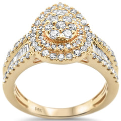 SPECIAL! 1.00ct 14k Yellow Gold Pear Shape Diamond Engagement Ring Size 6.5
