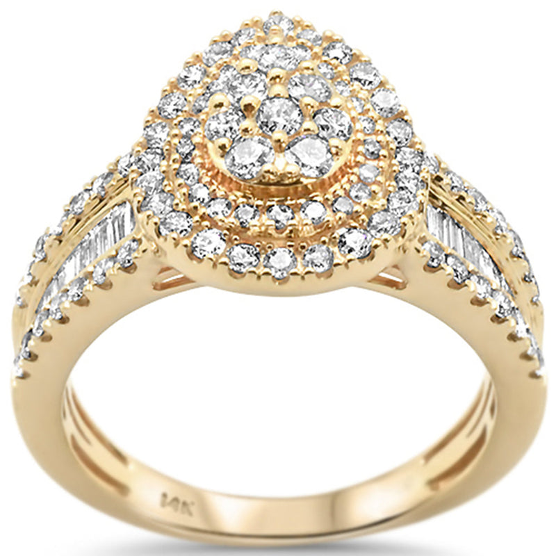SPECIAL! 1.00ct 14k Yellow Gold Pear Shape Diamond Engagement Ring Size 6.5
