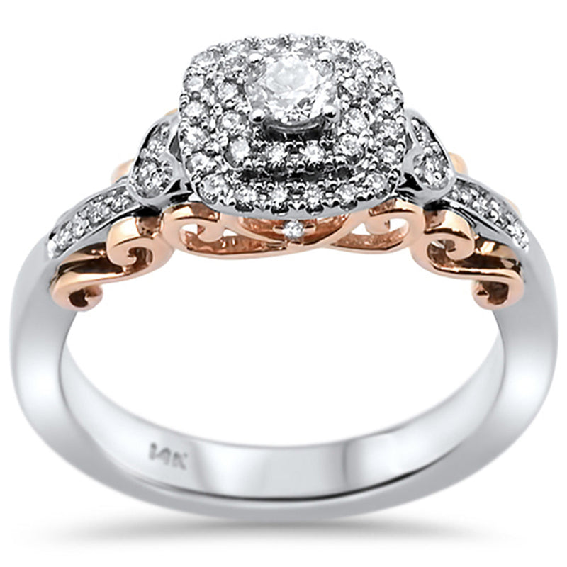 SPECIAL!.40ct 14k Two Tone Gold Diamond Engagement Ring Size 6.5