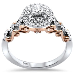 DIAMOND CLOSEOUT! .38ct 14k Two Tone Gold Round Diamond Engagement Ring Size 6.5