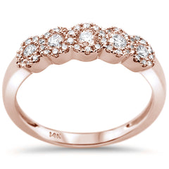 DIAMOND CLOSEOUT!  .48ct 14k Rose Gold Wedding Anniversary Diamond Band Ring Size 6.5