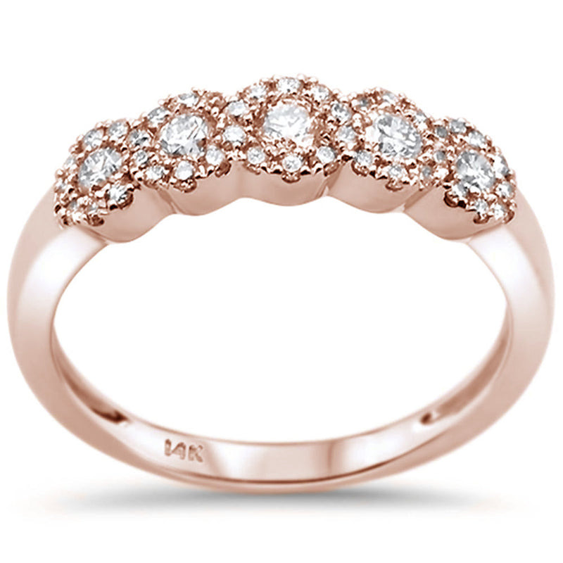 DIAMOND CLOSEOUT!  .48ct 14k Rose Gold Wedding Anniversary Diamond Band Ring Size 6.5